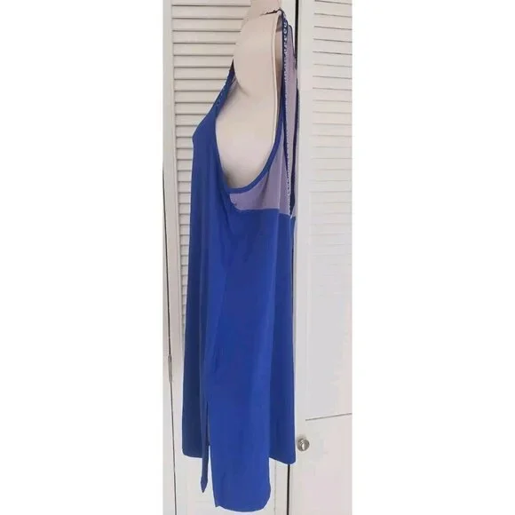 CABLE AND GAUGE ROYAL BLUE EMBELLISHED COLD SHOULDER TOP SZ LARGE - Picture 4 of 8